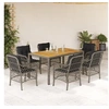 Image de Ensemble à Manger de Jardin avec Coussins 7 pcs, Table et Chaises de Patio, Meubles d'Extérieur Terrasse, Moderne, 3212051