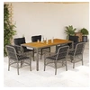Image de 7-delige Tuinset met kussens poly rattan grijs3212052