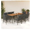 Image de 9-delige Tuinset met kussens poly rattan grijs3212053