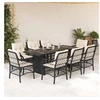 Image de Ensemble à Manger de Jardin avec Coussins 9 pcs, Table et Chaise de Terrasse, Meubles de Patio, Mobilier d'Extérieur, 3212055