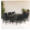 Image de Ensemble à Manger de Jardin avec Coussins 9 pcs, Table et Chaise de Terrasse, Meubles de Patio, Mobilier d'Extérieur, 3212057