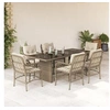 Image de Ensemble à Manger de Jardin avec Coussins 7 pcs, Table et Chaise de Terrasse, Meubles de Patio, Mobilier d'Extérieur, 3212062