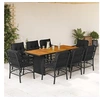 Image de 9-delige Tuinset poly rattan zwart3212073