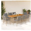 Image de 9-delige Tuinset met kussens poly rattan gemengd beige3212079