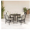 Image de Ensemble à Manger de Jardin avec Coussins 5 pcs, Table et Chaises de Patio, Meubles d'Extérieur Terrasse, Moderne, 3212090
