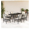 Image de Ensemble à Manger de Jardin avec Coussins 7 pcs, Table et Chaises de Patio, Meubles d'Extérieur Terrasse, Moderne, 3212093