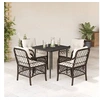 Image de Ensemble à Manger de Jardin avec Coussins 5 pcs, Table et Chaises de Patio, Meubles d'Extérieur Terrasse, Moderne, 3212111