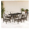 Image de Ensemble à Manger de Jardin avec Coussins 7 pcs, Table et Chaises de Patio, Meubles d'Extérieur Terrasse, Moderne, 3212121