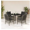 Image de Ensemble à Manger de Jardin avec Coussins 5 pcs, Table et Chaises de Patio, Meubles d'Extérieur Terrasse, Moderne, 3212125