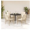 Image de Ensemble à Manger de Jardin avec Coussins 5 pcs, Table et Chaises de Patio, Meubles d'Extérieur Terrasse, Moderne, 3212139