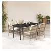 Image de Ensemble à Manger de Jardin avec Coussins 5 pcs, Table et Chaises de Patio, Meubles d'Extérieur Terrasse, Moderne, 3212148