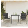 Image de Ensemble de bistro 3 pcs et coussins gris clair résine tressée 3212166