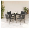 Image de 5-delige Tuinset met kussens poly rattan lichtgrijs3212167
