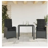 Image de 3-delige Tuinset met kussens poly rattan zwart3212203