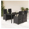 Image de Ensemble à Manger de Jardin avec Coussins 5 pcs, Table et Chaises avec Dossier Réglable, Meubles d'Extérieur Patio 3212206