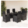 Image de Ensemble à Manger de Jardin avec Coussins 7 pcs, Table et Chaises avec Dossier Réglable, Meubles d'Extérieur Patio 3212207