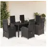 Image de Ensemble à Manger de Jardin avec Coussins 7 pcs, Table et Chaises avec Dossier Réglable, Meubles d'Extérieur Patio 3212209