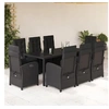 Image de Ensemble à Manger de Jardin avec Coussins 9 pcs, Table et Chaises avec Dossier Réglable, Meubles d'Extérieur Patio 3212210