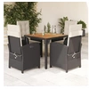 Image de Ensemble à Manger de Jardin avec Coussins 5 pcs, Table et Chaises avec Dossier Réglable, Meubles d'Extérieur Patio 3212223