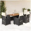 Image de Ensemble à Manger de Jardin avec Coussins 7 pcs, Table et Chaises avec Dossier Réglable, Meubles d'Extérieur Patio 3212226
