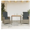Image de 3-delige Tuinset met kussens poly rattan grijs3212239