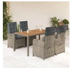 Image de Ensemble à Manger de Jardin avec Coussins 5 pcs, Table et Chaises avec Dossier Réglable, Meubles d'Extérieur Patio 3212242