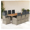 Image de 9-delige Tuinset met kussens poly rattan grijs3212246