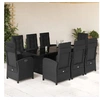 Image de Ensemble à Manger de Jardin avec Coussins 9 pcs, Table et Chaises avec Dossier Réglable, Meubles d'Extérieur Patio 3212252