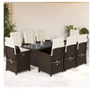 Image de Ensemble à Manger de Jardin avec Coussins 9 pcs, Table et Chaises avec Dossier Réglable, Meubles d'Extérieur Patio 3212255