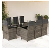 Image de Ensemble à Manger de Jardin avec Coussins 9 pcs, Table et Chaises avec Dossier Réglable, Meubles d'Extérieur Patio 3212258