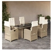 Image de Ensemble à Manger de Jardin avec Coussins 7 pcs, Table et Chaises avec Dossier Réglable, Meubles d'Extérieur Patio 3212260