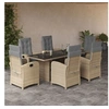 Image de Ensemble à Manger de Jardin avec Coussins 7 pcs, Table et Chaises avec Dossier Réglable, Meubles d'Extérieur Patio 3212263