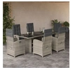 Image de Ensemble à Manger de Jardin avec Coussins 7 pcs, Table et Chaises avec Dossier Réglable, Meubles d'Extérieur Patio 3212266