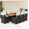 Image de Ensemble à Manger de Jardin avec Coussins 9 pcs, Table et Chaises à Dossier Rabattable, Meubles d'Extérieur Patio 3212274