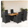 Image de Ensemble à Manger de Jardin avec Coussins 7 pcs, Table et Chaises à Dossier Rabattable, Meubles d'Extérieur Patio 3212275
