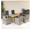 Image de 7-delige Tuinset met kussens poly rattan grijs3212278