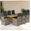 Image de 9-delige Tuinset met kussens poly rattan grijs3212279