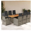 Image de 9-delige Tuinset met kussens poly rattan grijs3212280