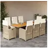 Image de 9-delige Tuinset met kussens poly rattan beige3212282