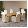 Image de 7-delige Tuinset met kussens poly rattan gemengd beige3212284