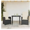 Image de Ensemble à Manger de Jardin avec Coussins 3 pcs, Table et Chaises avec Dossier Réglable, Meubles d'Extérieur Patio 3212290