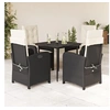 Image de Ensemble à Manger de Jardin avec Coussins 5 pcs, Table et Chaises avec Dossier Réglable, Meubles d'Extérieur Patio 3212291