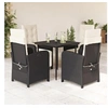 Image de Ensemble à Manger de Jardin avec Coussins 5 pcs, Table et Chaises avec Dossier Réglable, Meubles d'Extérieur Patio 3212292