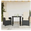 Image de Ensemble à Manger de Jardin avec Coussins 3 pcs, Table et Chaises avec Dossier Réglable, Meubles d'Extérieur Patio 3212300