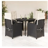 Image de Ensemble à Manger de Jardin avec Coussins 5 pcs, Table et Chaises avec Dossier Réglable, Meubles d'Extérieur Patio 3212301