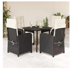 Image de Ensemble à Manger de Jardin avec Coussins 5 pcs, Table et Chaises avec Dossier Réglable, Meubles d'Extérieur Patio 3212302