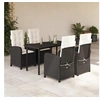 Image de Ensemble à Manger de Jardin avec Coussins 5 pcs, Table et Chaises avec Dossier Réglable, Meubles d'Extérieur Patio 3212303