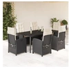 Image de Ensemble à Manger de Jardin avec Coussins 7 pcs, Table et Chaises avec Dossier Réglable, Meubles d'Extérieur Patio 3212307