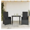 Image de Ensemble à Manger de Jardin avec Coussins 3 pcs, Table et Chaises avec Dossier Réglable, Meubles d'Extérieur Patio 3212310