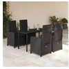 Image de Ensemble à Manger de Jardin avec Coussins 5 pcs, Table et Chaises avec Dossier Réglable, Meubles d'Extérieur Patio 3212323